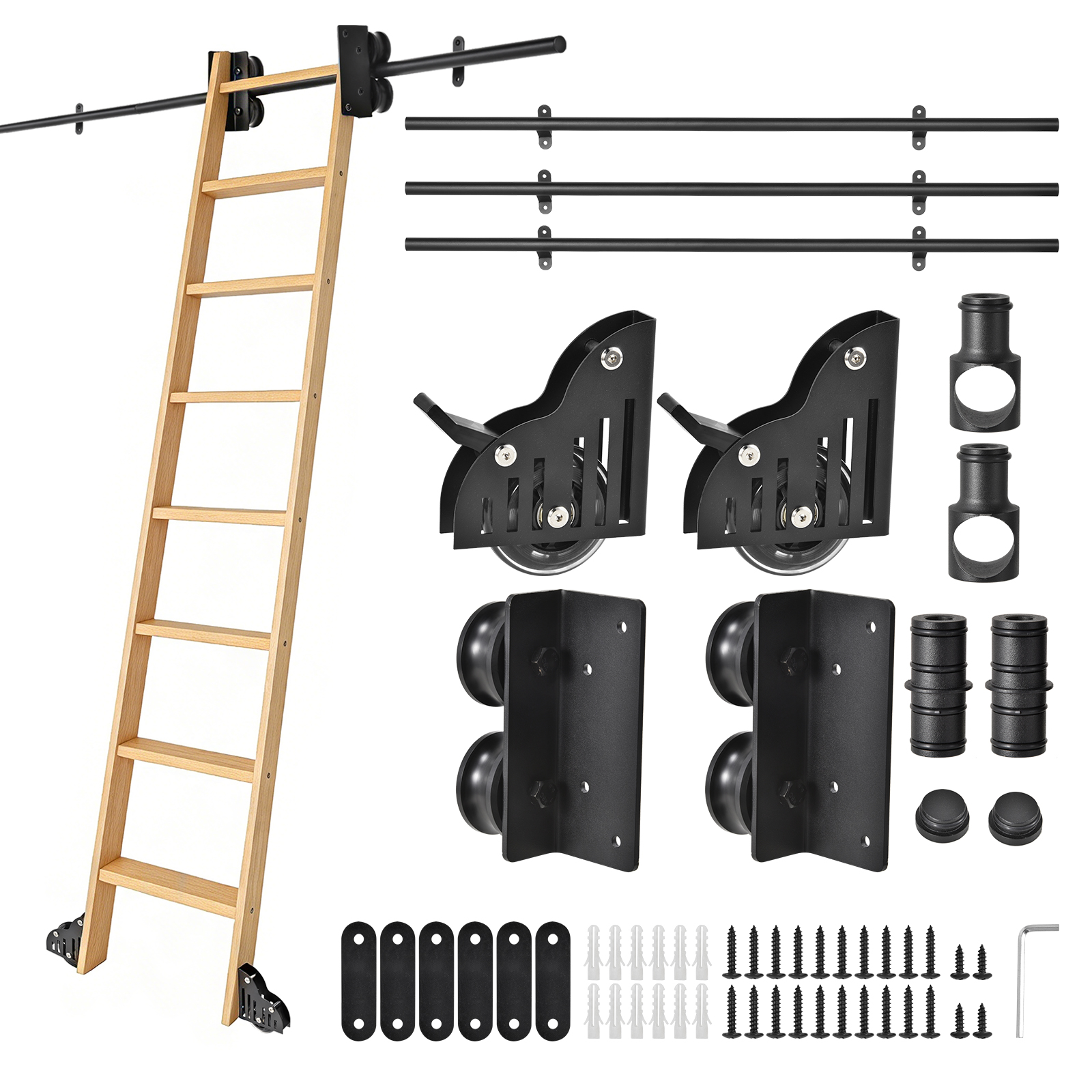 Woodworking Lofts - 10FT Rolling Ladder Hardware Kit for