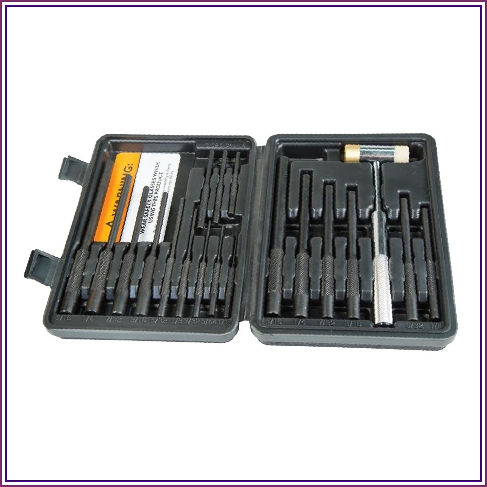 Woodworking Hammer - Roll Pin Punch Set with Dual