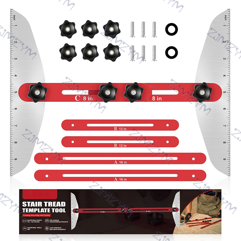 Woodworking Design Software - Stair Measuring Ruler SetStair Tread Template