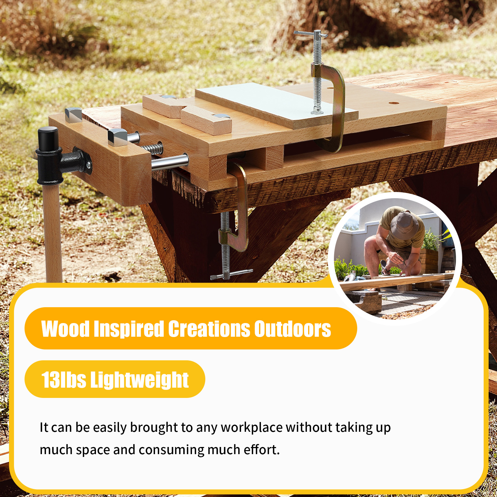 Woodworking Vise For Workbench - Wood Vise Workbench, Stable Clamping 7.87inch