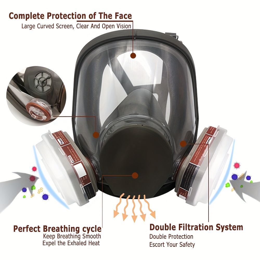 6800 Gas Mask Full Face Large  - Woodworking Respirator recensie en prijs