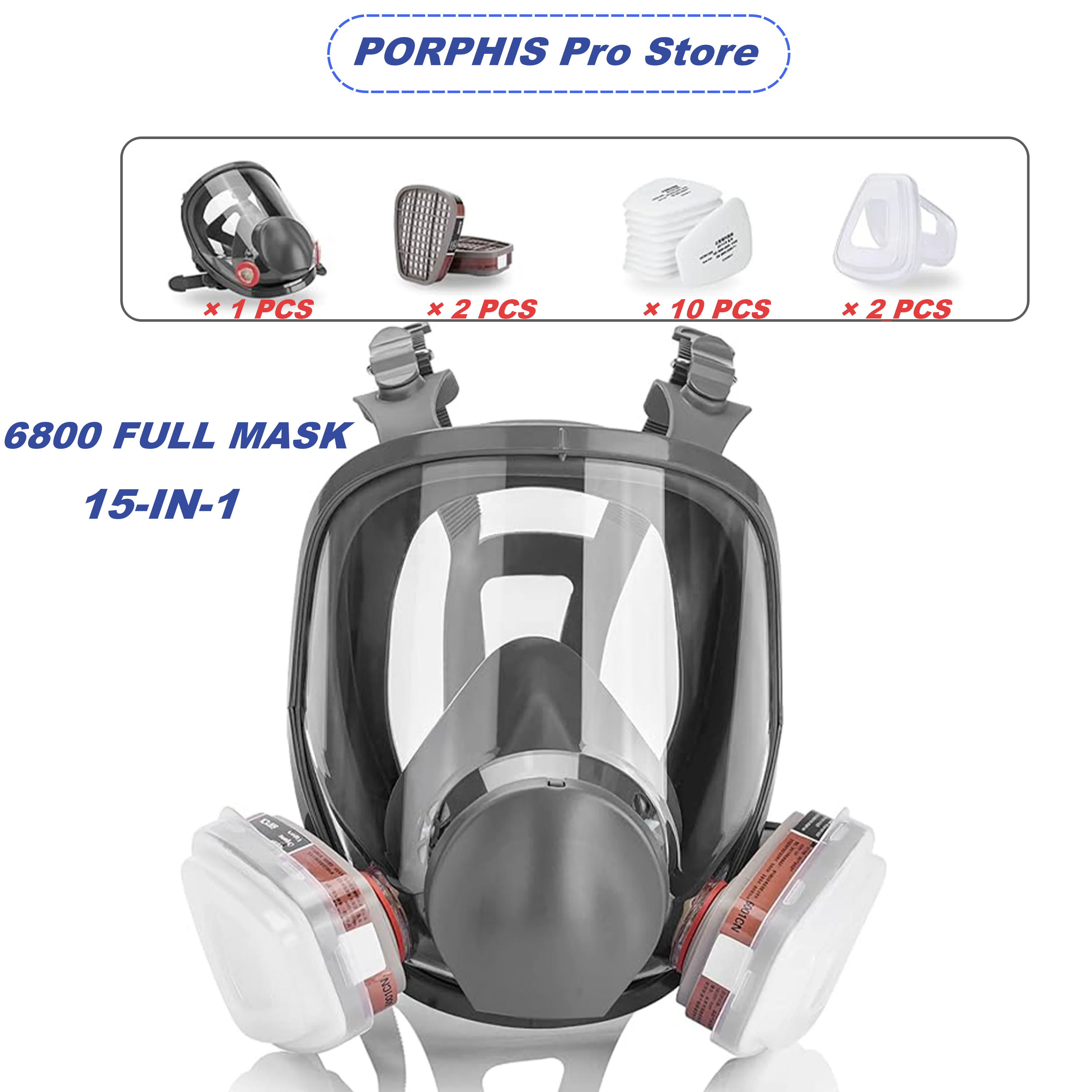 15-IN-1 6800 Gas Mask Full Fac - Woodworking Respirator recensie en prijs