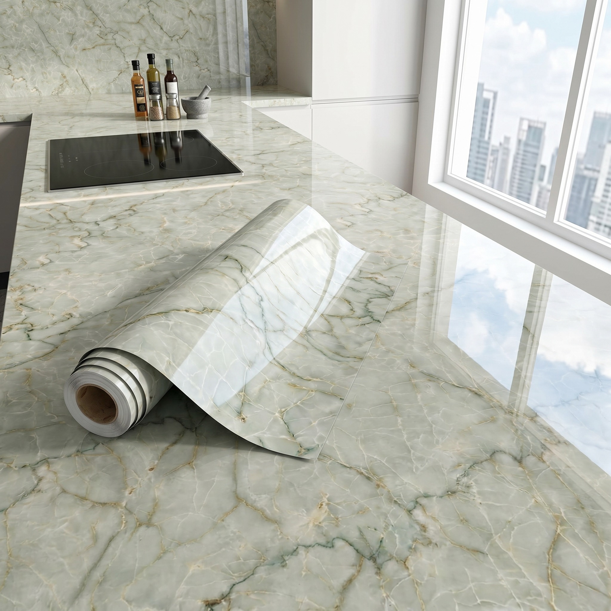 Marble Self Adhesive Wallpaper - Woodworking Oil Finish recensie en prijs